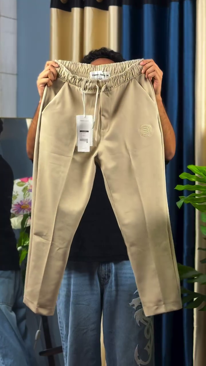 Premium Beige Men's Jogger Track Pants – Everyday Comfort