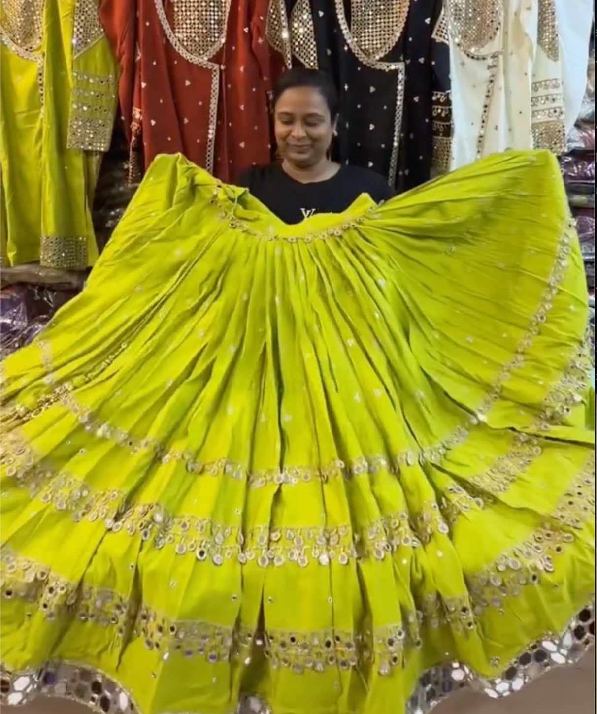 Women's Designer Mirror Work Flared Lehenga – Premium Festive & Wedding Ethnic Wear