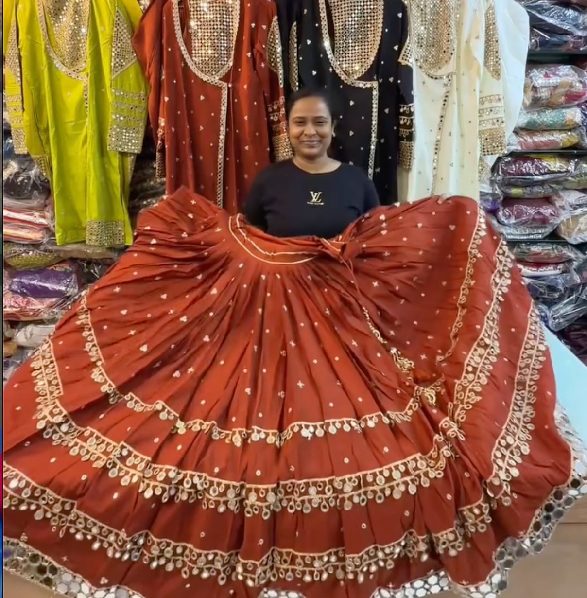 Women's Designer Mirror Work Flared Lehenga – Premium Festive & Wedding Ethnic Wear