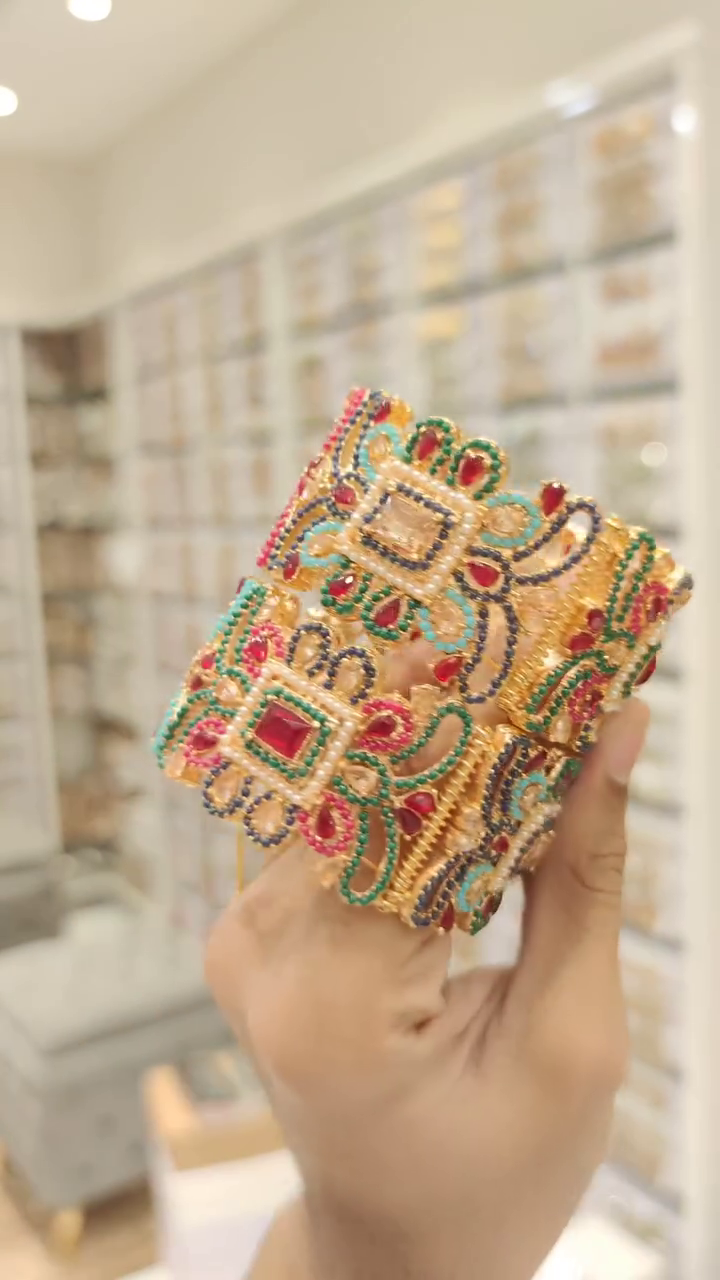 Traditional Multicolor Designer Bangles – Handcrafted Ethnic Bridal Kada Set with Intricate Embellishments for Festive & Wedding Wear
