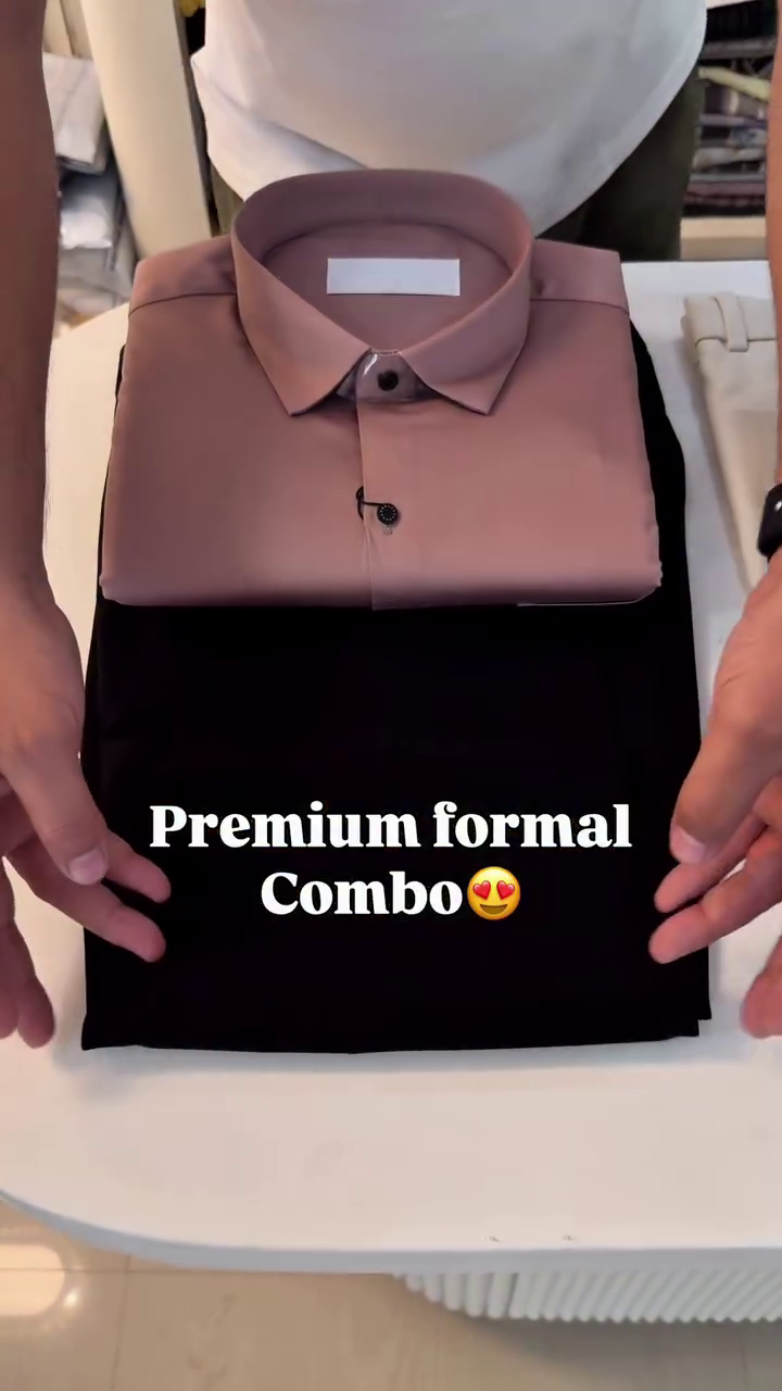 Men’s Premium Formal Shirt and  Trouser Combo – Elegant Solid Shirt Set for Office, Business & Special Occasions