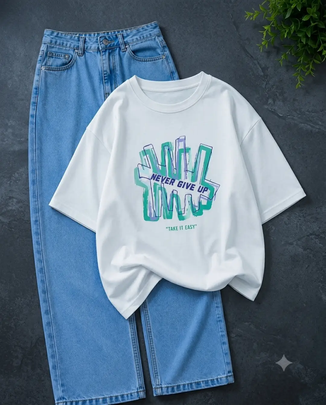 Trendy  Polo Shirt with Light Blue Jeans Casual Outfit