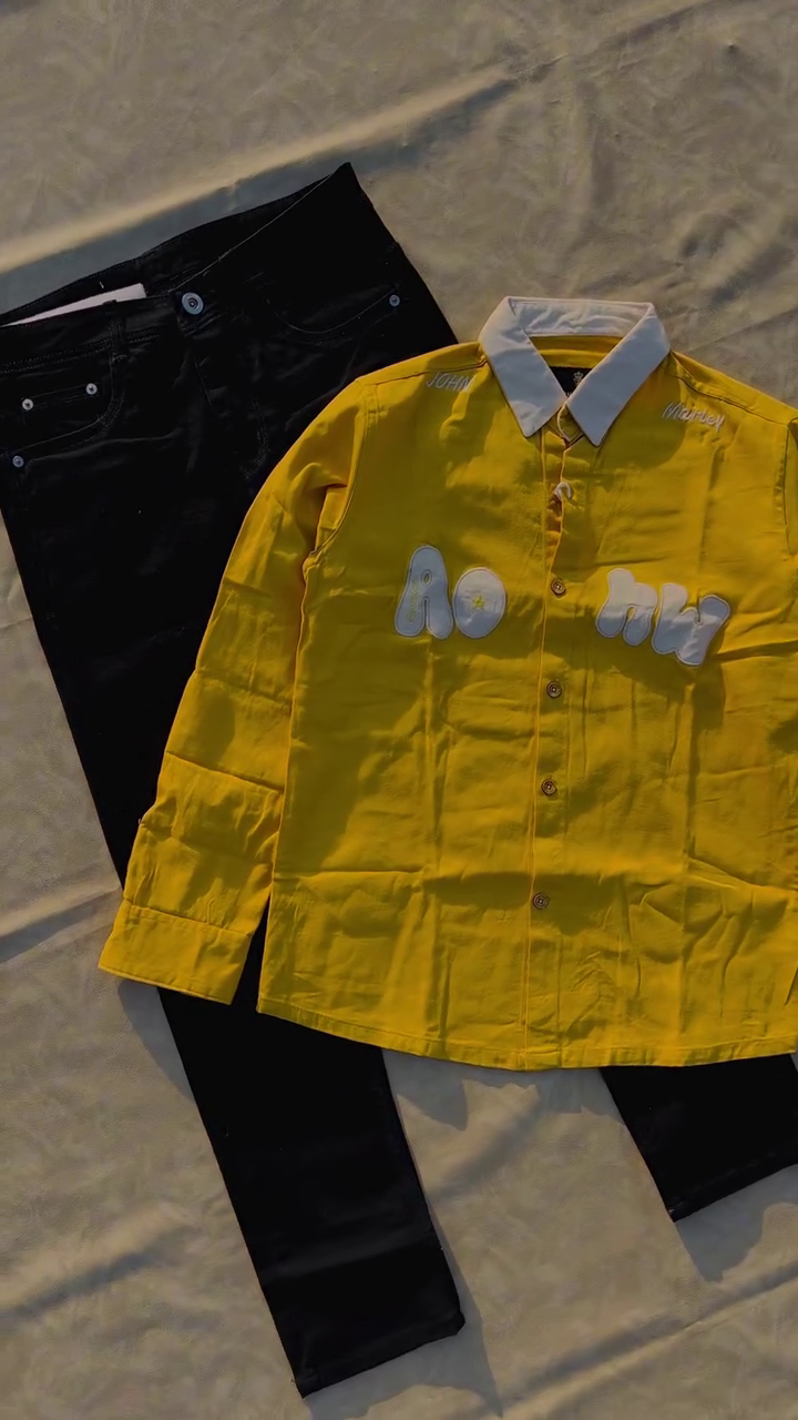 Trendy Mustard  Shirt with Black Jeans – A Bold and Stylish Casual Outfit